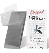 Secopad Grey Screen Repair Tape, 2" X 180" (15FT) Window Screen Door Repair Kit, Strong Adhesive ...