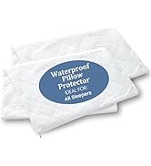 Waterproof Pillow Protectors with Zipper King Size 2 Pack, Zippered Pillowcases Soft Breathable R...