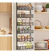 DAOTENGQL 6-Tier Over The Door Pantry Organizer with Mesh Baskets, Adjustable &amp; Stable Hanging Sp...