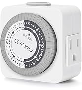 G-Homa Timers for Electrical Outlets, 24 Hour Indoor Plug-in Mechanical Timer Mini, 30 Minute Int...