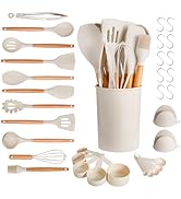 VEVOR Kitchen Cooking Utensils Set, 34 PCS Silicone Spatula Set with Holder, 428°F Heat Resistant...