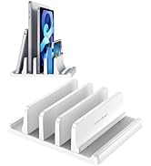 Vaydeer 3-Slot Vertical Laptop Stand Made of Premium ABS Plastics 5 in 1 Design Space-Saving Adju...