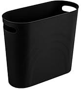 rejomiik Small Trash Can, 3.5 Gallon Slim Garbage Can Plastic Waste Basket with Handles Container...