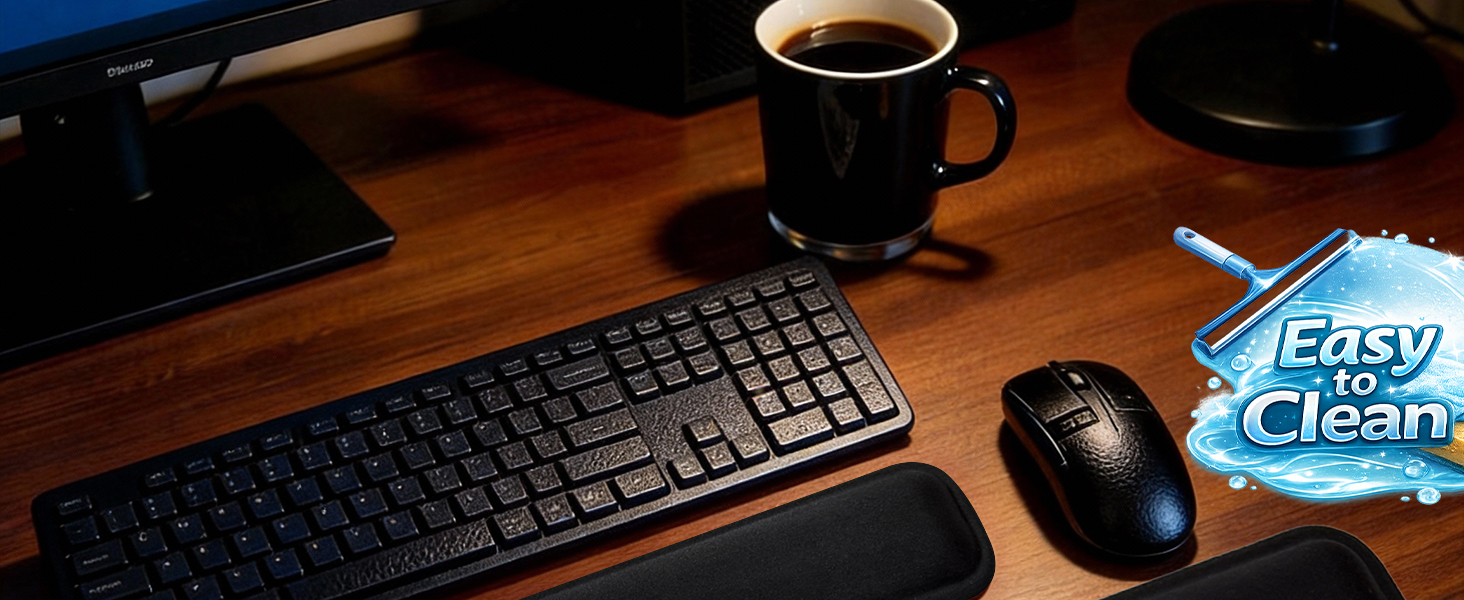 Ergonomic Keyboard Wrist Rest — Measures 17.5 × 3 inches and fits most keyboards