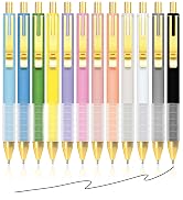 Drawdart 12 Pcs Smooth Writing Pens - 1.0mm Black Ink Ballpoint Pens with Super Soft Grip| Long L...
