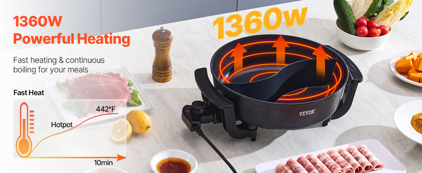 electric hot pot with divider