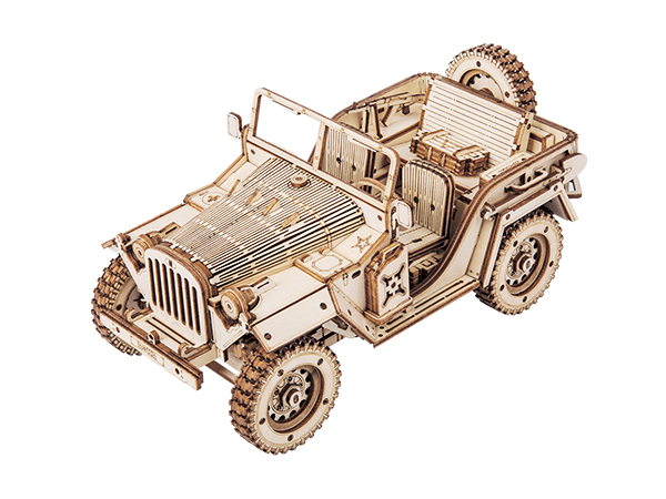 rokr 3d wooden puzzle car model kit mc701