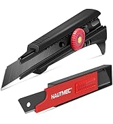 HAUTMEC 18mm Heavy Duty Utility Knife with Multi-Pick and 10pcs Blade set, Snap Off Ultra-Sharp B...