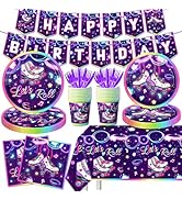 Roller Skating Party Supplies,Roll Theme Birthday Decoration,142 PCS Let's Roll Happy Birthday Su...