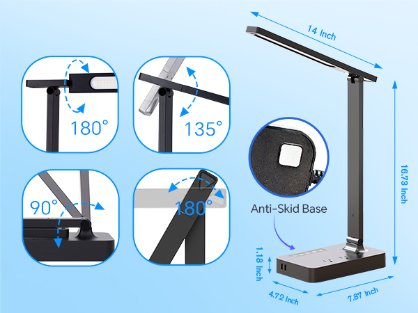 Desk Lamp with USB Charging Port