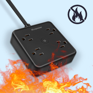 under desk power strip flat plug surge protector small surge protector