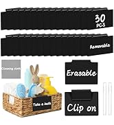 DANRONG 33PCS Basket Labels Clip On, 30 Labels for Storage Bins Removable with 2 Chalk Markers & ...