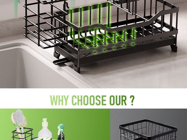 cisily kitchen sink caddy, sponge holder for kitchen sink