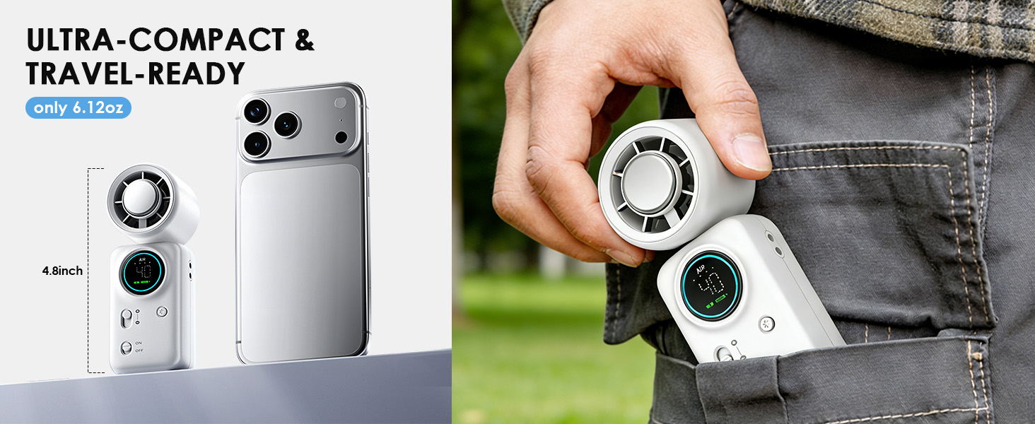 Multi-Scenario &amp;amp; Ultra Portable: 173.6g lightweight (only 0.38lbs) and 12.2cm compact design