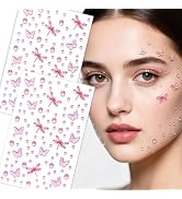 205pcs Pink Dragonfly Butterfly Face Gems Stickers Self adhesive Sticker | face jewels. Mermaid f...