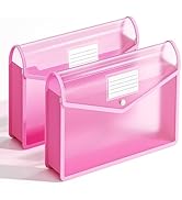 XingDuing 2 Pack Plastic Expanding File Folder, Transparent envelopes with Snap Closure, Fit Lett...