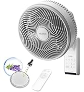 PELONIS 14 inch Wall Mount Fan with Remote Control, Osicllating Fan with 26ft Powerful Airflow, 3...
