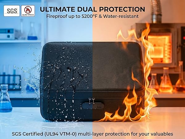 fireproof soft shell document box with lock