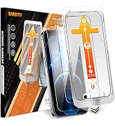 SIBEITU 2 Pack Screen Protector for iPhone 12/12 Pro, 6.1 Inch [Auto Alignment Kit] HD Clear Temp...