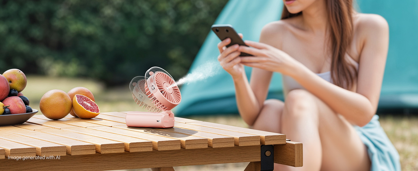 fan with water spray misting fan