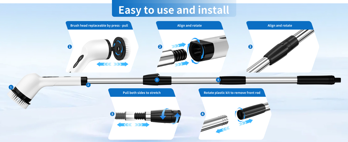 bathroom scrubber shower brush for cleaning shower scrubber with long handle