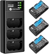 FirstPower LP-E6NH Battery with Triple Slot Charger for Canon EOS R5, R6, R7, R, 5D Mark IV, 5D M...