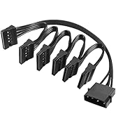 YACSEJAO IDE to SATA Power Cable LP4 4 Pin 1 to 6×15 Pin SATA Splitter Supply Adapter Converter C...