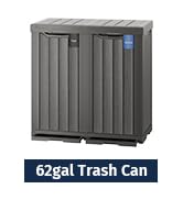 EAST OAK 62 Gallon Outdoor Trash Can | Waterproof Resin Garbage Can with Recycle and Garbage Labe...