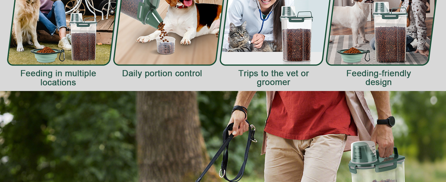 small dog food storage container for travel outdoor feeding cat food bird seed small pet food bin
