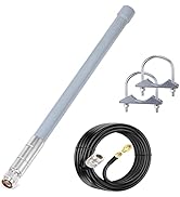 Bingfu Outdoor WiFi Antenna 5dbi RP-SMA/SMA Male Dual Band 2.4ghz 5ghz High Gain Omnidirectional ...