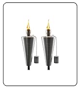 Matney Stainless Steel Outdoor Torches - Decorative Garden &amp; Yard Lights - 5 ft Oil Lamp for Citr...