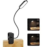 Honeywell Clip On Reading Light, Rechargeable Gooseneck CRI95 4000K Dimming | 2000mAh Battery,Tou...