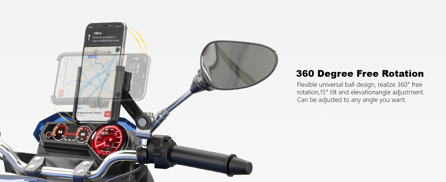 PB05ET Motorcycle Mirror Phone Mount