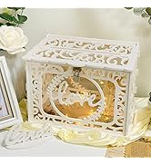 AerWo White PVC Storage Box for Wedding, 12.0 x 9.3 x 8.5 inches, Holds 300+ Cards, Waterproof, D...