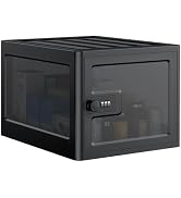 Uniclife Black Lockable Storage Box with Combination Lock 13 L Large Medicine Lock Box for Home O...