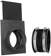 POWERTEC 70363 4 Inch Blast Gate with Dust Control Flex Cuff for Dust Collector/Vacuum Fittings