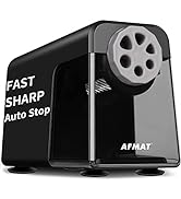 Electric Pencil Sharpener Heavy Duty, 6 Holes, Auto Stop Electric Pencil Sharpener for School, Cl...