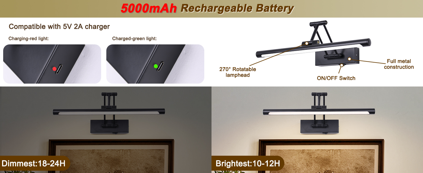 rechargeabe PICTURE LIGHT WITH TIMER