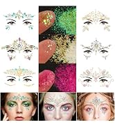 DECOYARDOO 6Pcs Face Gems Self-Stick Face Jewels, 30g Chunky Mix Glitter | Self-Adhesive Rhinesto...