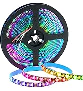 SEZO WS2812B LED Strip Light 16.4FT/5M Individually Addressable Programmable 5050SMD Digital RGB ...