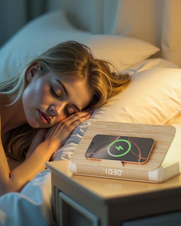 sunrise alarm clock with wireless charging