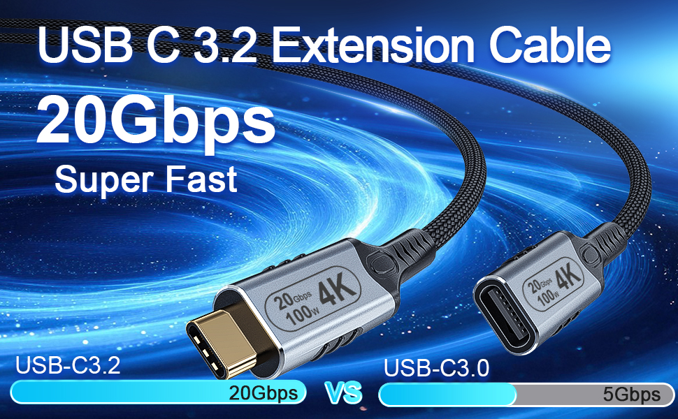 usb c extension cable 20 gbps