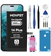 MOVFST Replacement for iPhone 14 Plus Battery,4800mAh Li-ion Polymer High Capacity Battery Fit fo...