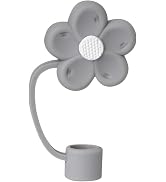 Gray Silicone Straw Cover Flower Shape for Stanley Cup 40&amp;30 Oz Accessories, 10mm Cute Flower Str...