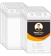 KTRIO 10 Pcs Badge Holders, Vertical ID Card Holder for Proximity/RFID/Credit Cards or Work Badges