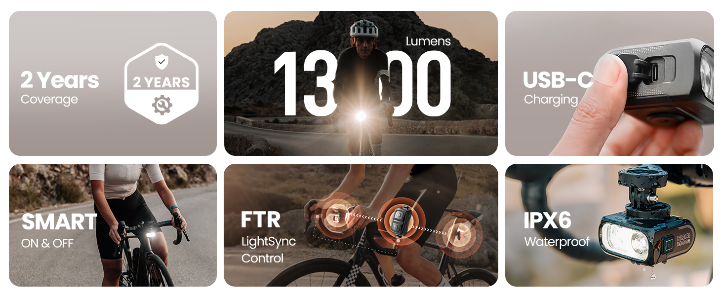 1300 LUMENS bike lights