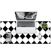 Checkered Desk Pad – PU Leather Desk Pad Protector, Non-Slip Office Desk Mat for Desk, Waterproof...