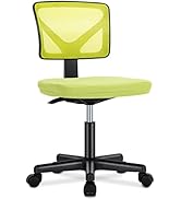 DUMOS Small Desk Chair Armless, Ergonomic Adjustable Home Office Swivel Rolling Task Chair No Arm...