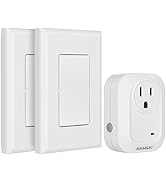 SURAIELEC Wireless Wall Switch Remote Control Outlet, No Wiring, 100ft RF Range, Pre-Programmed, ...