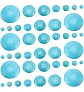 PH PandaHall 7 Sizes Synthetic Turquoise Cabochons, 84pcs Flat Round Gemstone Tiles Blue Turquois...